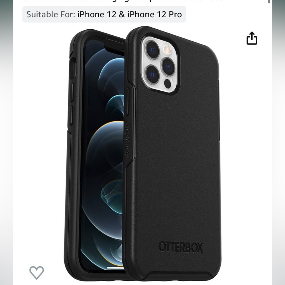 Black OtterBox case for iPhone 12 or iPhone 12 Pro